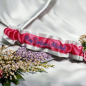 May Contain Alcohol Custom Colors Bridesmaid Bachelorette Garter Personalized